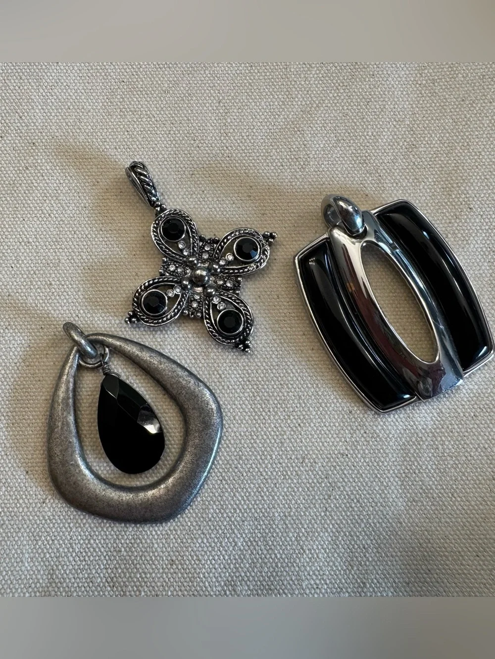 Lia Sophia Silver-Tone Hair Charms with Black Accents